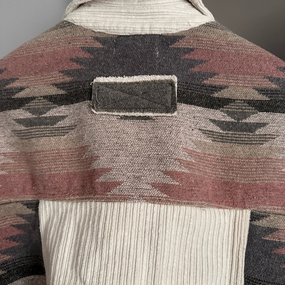 Listicle Aztec Corduroy Jacket Cream/Pink/Gray Small - Picture 5 of 5